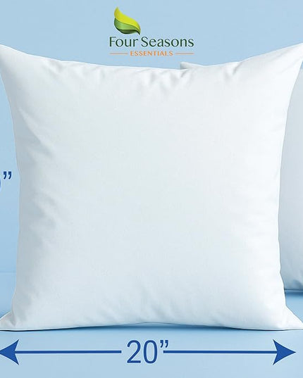 Throw Pillow Covers (Set of 2) - Square 20x20 - Pillow Protectors Waterproof Hypoallergenic Dust Proof Zippered Encasement