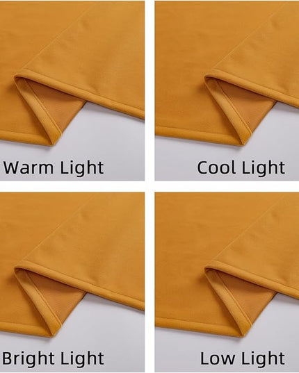 Joydeco Yellow Velvet Curtains 96 inch Length 2 Panels, Luxury Blackout Rod Pocket Thermal Insulated Window Curtains, Super Soft Room Darkening Drapes for Living Dining Room Bedroom,W52 x L96 inches