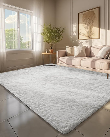 Ophanie 6x9 White Rugs for Living Room, Large Fluffy Shag Fuzzy Plush Soft Living Room Area Rugs, Floor Shaggy Carpets for Bedroom, Carpet for Kids Boys Girls Dorm Nursery Home Decor Aesthetic
