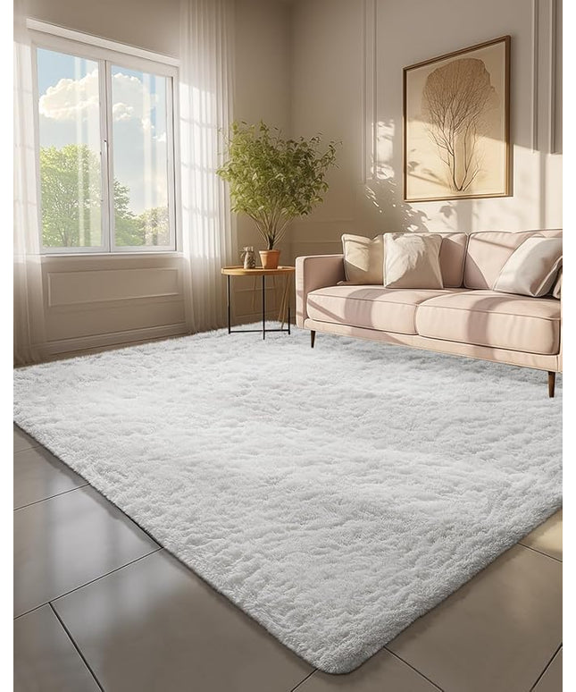 Ophanie 6x9 White Rugs for Living Room, Large Fluffy Shag Fuzzy Plush Soft Living Room Area Rugs, Floor Shaggy Carpets for Bedroom, Carpet for Kids Boys Girls Dorm Nursery Home Decor Aesthetic
