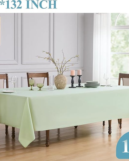 VidaFete 1 Pack Tablecloth 90 * 132inch Rectangle Table Cloth Polyester, Stain Wrinkle Resistant Polyester Dining Table Cover for Kitchen Dinning Party Wedding Tabletop Buffet Decoration(Sagegreen)
