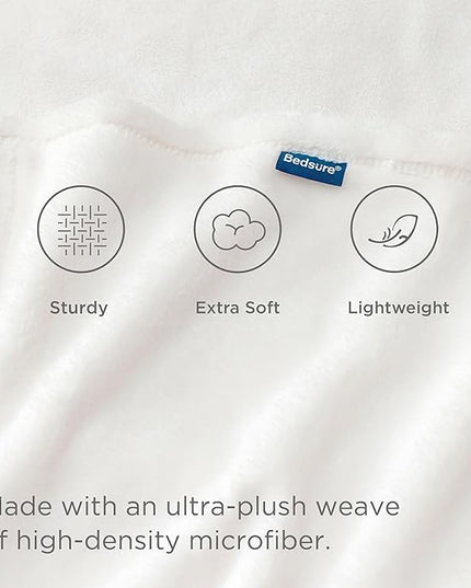 Bedsure GentleSoft Fleece Bed Blankets Full Size White - Soft Lightweight Plush Fuzzy Cozy Luxury Blanket Microfiber, 84x90 inches