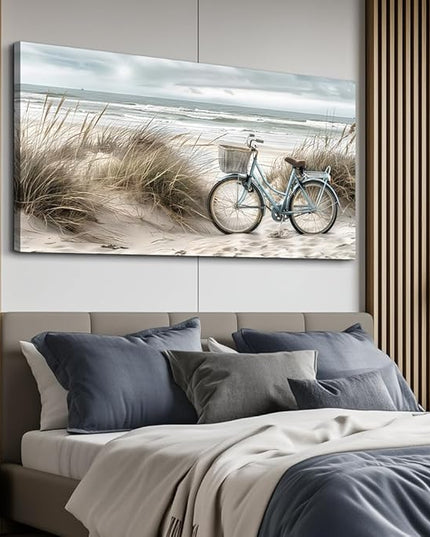 ERQINHUA Large Wall Canvas Picture Aesthetics Painting With Printed Wall Art For Restaurant Marine Beach Landscape Painting Wall Decor For Office Living Room Bedroom Home Decoration 30 X 60 Inches