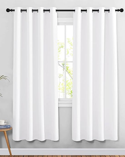 NICETOWN White Doorway Curtains 78 inches Long, Grommet Privacy Door Curtains Room Darkening Thermal Window Treatments for Bedroom/Living Room, 2 Panels, W52 x L78