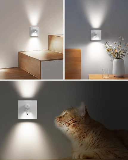 GEPLAD LED Night Light Plug-in Wall Outlet Light, 5000K Daylight,Ambient Lighting,Nightlight for Bedroom, Bathroom, Nursery, Hallway, Kitchen 6 Pack