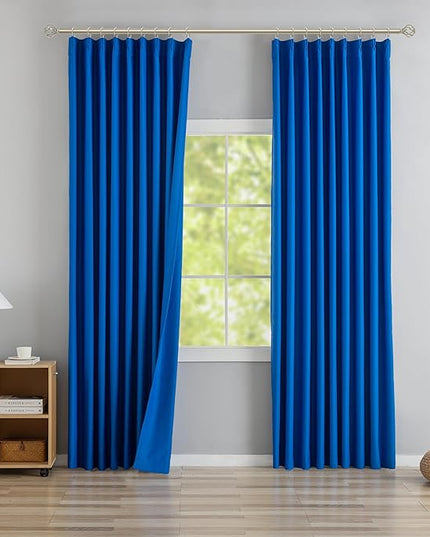 DONREN Klein Pinch Pleated Blackout Curtains with Hooks - 100 inch Length Room Darkening Thermal Insulated Window Curtain Panels for Living Room Bedroom 2 Panel 40" Wx100 L