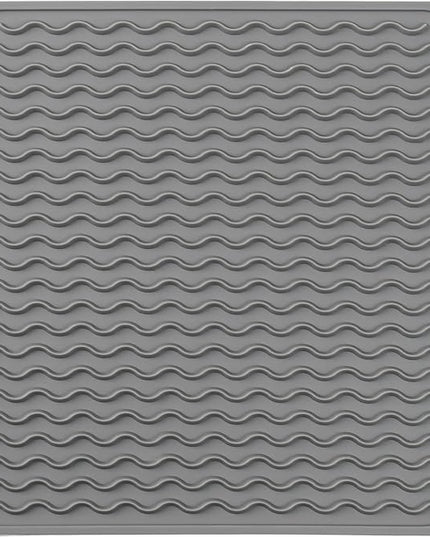 Silicone Dish Drying Mat for Multiple Usage,Easy clean,Eco-friendly,Heat-resistant Silicone Mat for Kitchen Counter or Sink,Refrigerator or Drawer liner Grey M 12 inches x 12 inches