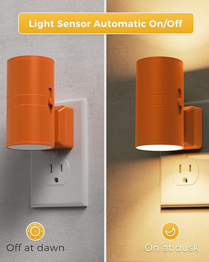 L LOHAS LED Night Light, Modern Night Lights Plug into Wall, 2 Pack Dusk to Dawn Sensor Nightlights, 3000K 0-100LM Adjustable Brightness, Dimmable Night Lights for Hallway Bedroom Stairway