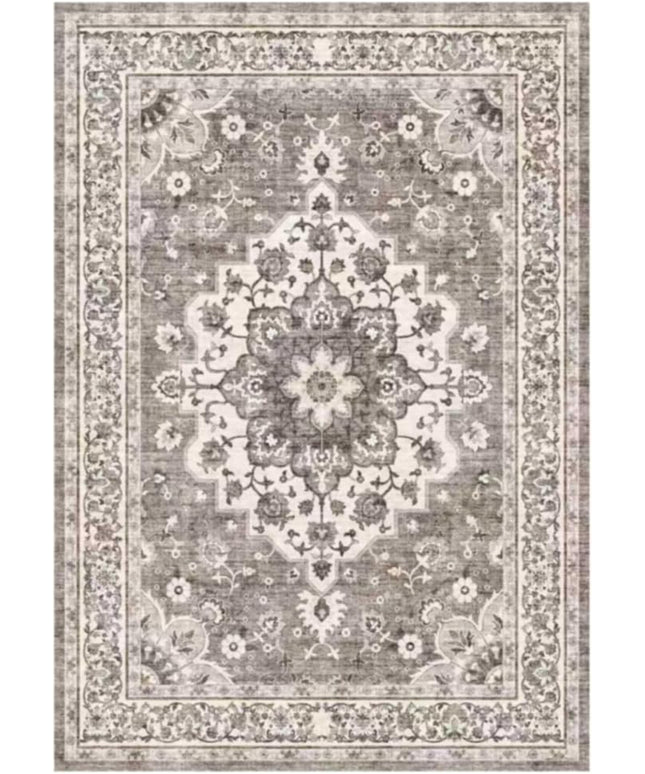 Washable Oriental Area Rug - Beige 11x11 Area Rugs for Living Room Bedroom Dining Room Under Kitchen Table - Non-Slip & Stain Resistance Rug for High Traffic Area (Beige, 11x11)