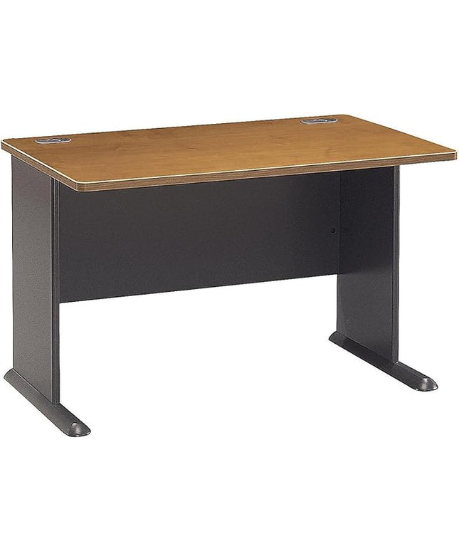 Bush Business Furniture Series A 48W Computer Desk in Natural Cherry and Slate, Small Office Table for Home or Professional Workspace