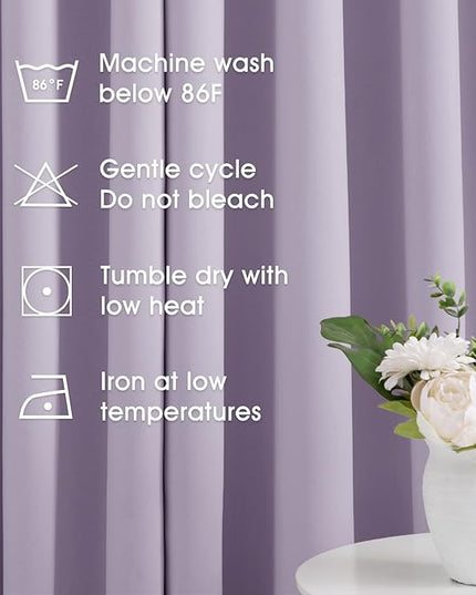 HOMEIDEAS Lilac Blackout Curtains for Bedroom 52 X 63 Inch Length 2 Panels Set Room Darkening Bedroom Curtains, Soundproof Thermal Grommet Window Curtains for Living Room