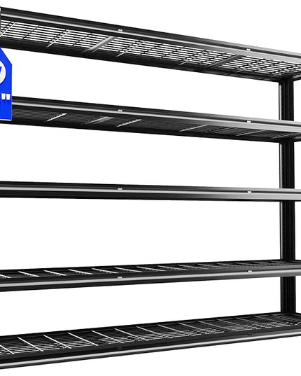 60" W Garage Shelving 5-Tier Storage Shelves Adjustable Metal Shelving Units 3030LBS Storage Shelves Heavy Duty for Industrial, Warehouse, Basement,72" H × 60" W × 24" D