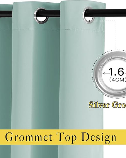 NICETOWN Aqua Blue Room Darkening Curtain Panels - Window Treatment Thermal Insulated Grommet Room Darkening Curtains/Panels/Drapes for Bedroom (2 Panels, 52 by 54, Aqua)
