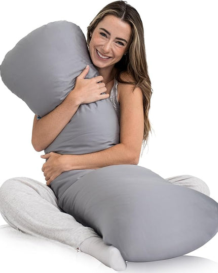 Weighted Body Pillow 8lbs - Weighted Pillow for Deeper Sleep (48" x 14") - Cooling Body Pillows for Adults, Full Body Pillow for Sleeping, Side Sleeper Body Pillows with Cover (X-Large)