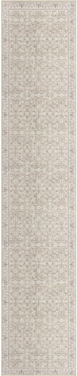 2x10 Washable Runner Rug for Kitchen, Cream Beige White Grey Soft Classic Runner with Non-Slip, Non-Shedding Distressed Floral Rug for Hallways Entryway Bedroom Laundry Indoor