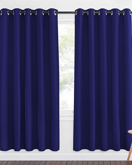 NICETOWN Navy Blue Blackout Curtains for Bedroom 72 Inches Long, Thermal Insulated Room Darkening Grommet Window Curtains for Living Room Nursery, 66 inch x 72 inche, 1 Panel