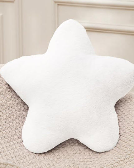 Small Star Throw Pillows for Bed, Decorative Throw Pillows for Couch Livingroom,15" White Pillows Aesthetic Cute Floor Pillow with Soft Plush for Sofa Bedroom Kids Xmas Gift (White)