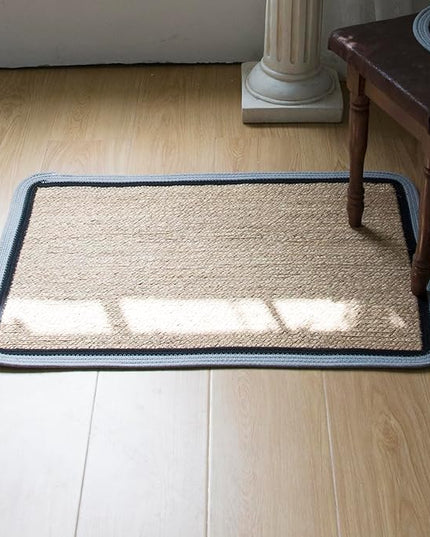 Handwoven Braided Rug, 2 Feet x 3 Feet Rectangle Reversible Area Rug, Pet-Friendly Durable Natural Fiber Carpet for Living Room, Dining Room, Bedroom