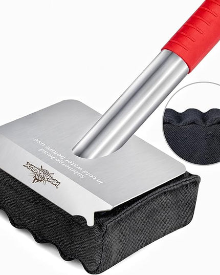 Grill Brush Bristle Free,Upgraded Aramid Fiber Wavy Pad Perfect for Cast Iron Grates/Porcelain/Weber Gas/Charcoal Grill,Replaceable Cleaning Head,Safe Grill Brush for Outdoor Grill