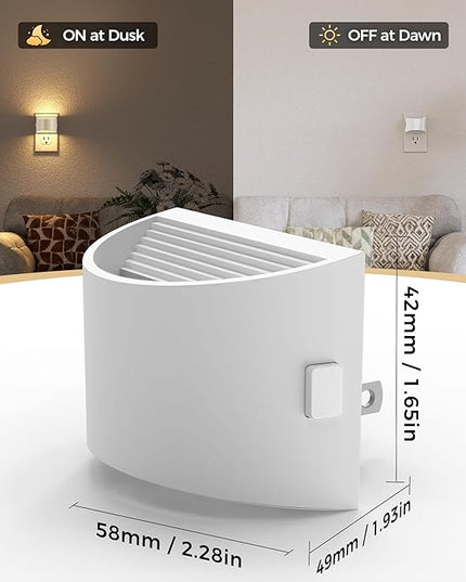 DORESshop LED Night Light[4 Pack], Night Lights Plug into Wall, 3 Level Brightness Adjustable Plug in Night Light, Dusk to Dawn Sensor Nightlights for Adults,Bedroom,Bathroom,Hallway,3000K White Cover