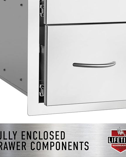 Bull Outdoor Products Premium Components for Outdoor Kitchen BBQ Island 38" Door/Drawer Combo with Reveal