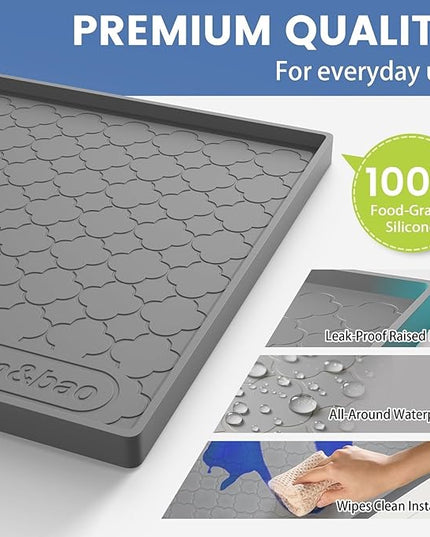 Jin&Bao Waterproof Under Sink Mat 28" x 22", Thick Silicone Mat Cabinet Protector for Kitchen and Bathroom, Shelf Liner, Home Organizer and Storage, Multipurpose Tray for Gadgets and Essentials