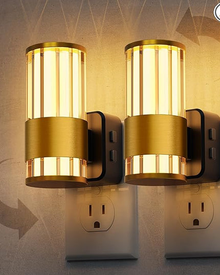 L LOHAS LED Night Light, Automatic Night Lights Plug into Wall, 2 Pack 0-100LM Adjustable Brightness Night Light, Dimmable Night Lights Plug in with Auto Light Sensor, for Bedroom Hallway Home Decor