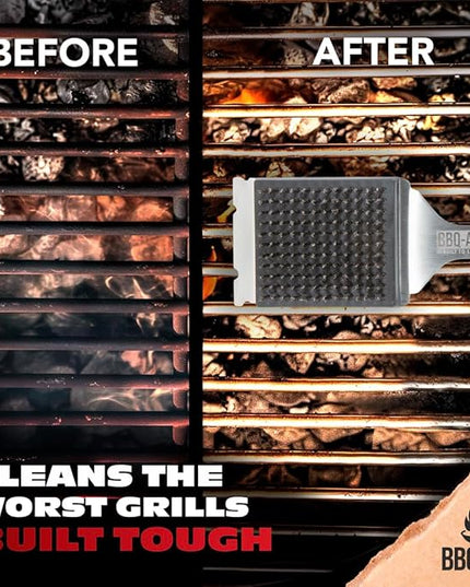 BBQ-AID 2-Pack Wire Grill Brush Replacement Heads, Grill Cleaning Bristle Brush - Screwdriver Included, for 2024 Model Grill Brush and Scraper. No Scratch Cleaning for Any Grill: Char Broil & Ceramic