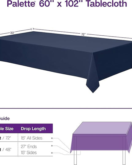 Gee Di Moda Rectangle Tablecloth - 60 x 102 Inch Caribbean Table Cloth for 6 Foot Rectangle Tables - Heavy Duty Washable Fabric - for Holiday Party, Dinner, Weddings, Baby Shower & Events