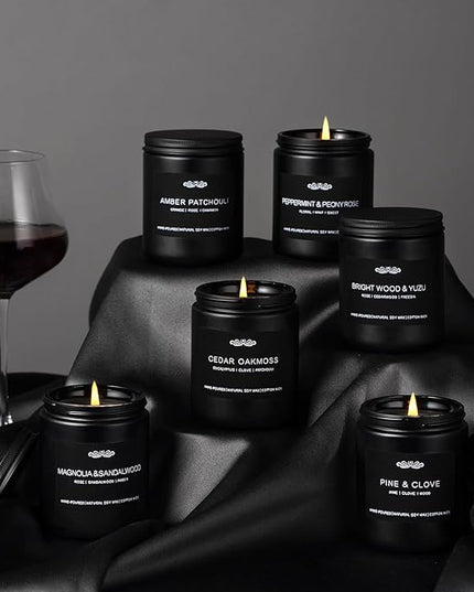 6 Pack Candles for Home Scented, Aromatherapy Candles Gifts Set for Men Candles Set, 42 oz 300 Hour Long Lasting Candles, Gifts for Mens Birthday Christmas Thanksgiving Anniversary Present