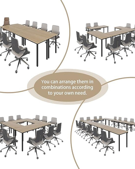 Bonzy Home 12ft Conference Tables Chair Set, 142"x47"x30" Table & 14pcs Chairs, Office Computer Desk and Chair Set for Meeting Room Study Printer Podcast Seminar Table Set for 14 People