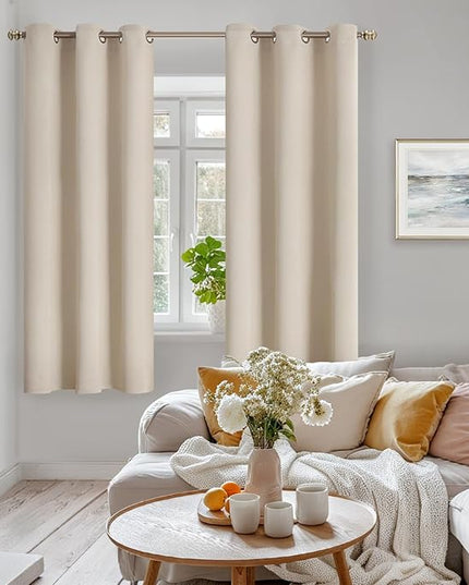 YoungsTex Champagne Blackout Curtains 68 Inches Length for Living Room - Thermal Insulated with Grommet Room Darkening Window Drapes for Bedroom, 2 Panels, 42 x 68 Inch