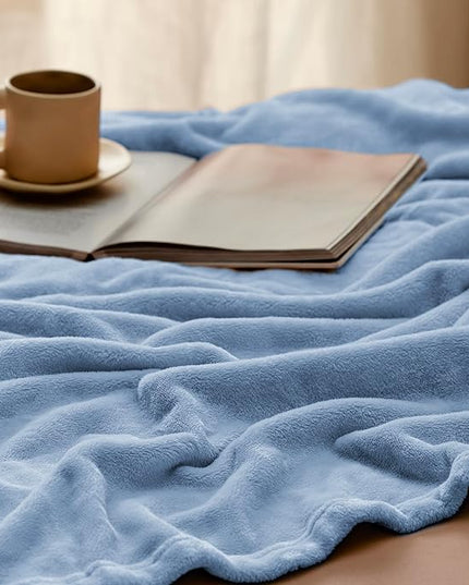 Bedsure Fleece Throw Blanket for Couch Light Blue - Lightweight Plush Fuzzy Cozy Soft Blankets and Throws for Sofa, 50x70 inches