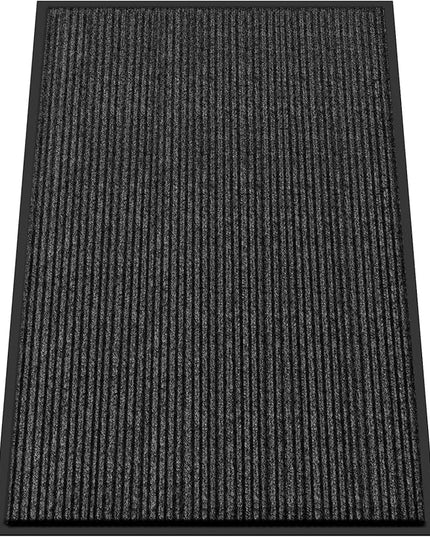 Kuyal Front Door Mat, 4'x6' Indoor Outdoor Entrance Mat, Commercial Floor Mats Inside Outside Entrance, Heavy Duty Durable Welcome, Rubber Backing Non Slip Outdoor Mats for Entryway,Black