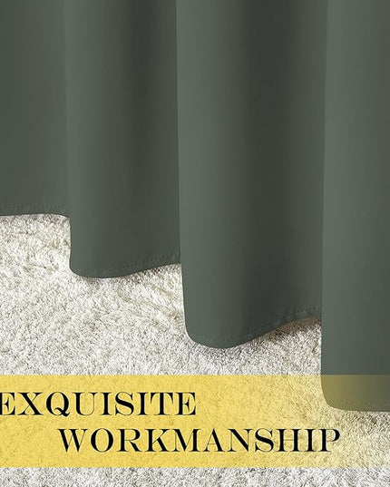 NICETOWN Room Darkening Curtain for Living Room - Energy Saving Thermal Insulated Grommet Room Darkening Curtain/Drape for Bedroom (1 Panel, 46 by 72, Dark Mallard)
