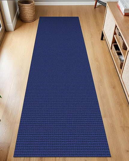 KOZYFLY Runners for Hallways 2x7 ft Washable Kitchen Runner Non Slip Rubber Backed Hall Runners Cotton Entryway Runner Rugs Floor Carpet for Indoor Backdoor Bedroom Kitchen, Royal Blue/Navy