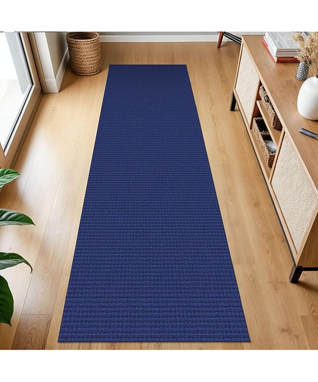 KOZYFLY Runners for Hallways 2x7 ft Washable Kitchen Runner Non Slip Rubber Backed Hall Runners Cotton Entryway Runner Rugs Floor Carpet for Indoor Backdoor Bedroom Kitchen, Royal Blue/Navy