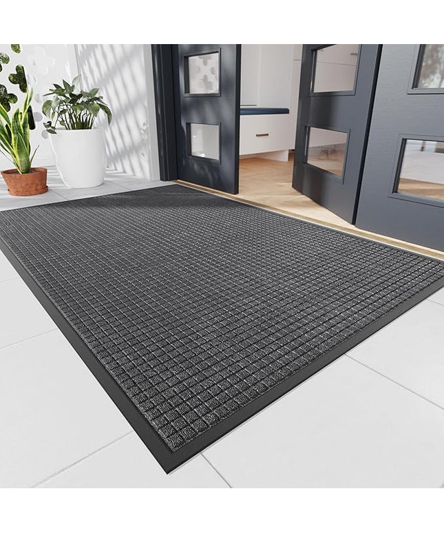 Durable Front Door Mat, 72" x 48" Heavy Duty Indoor Outdoor Doormat for Entryway, Non-Slip Rubber Backing, Stain and Fade Resistant Commercial Floor Mat for Home Office Entry
