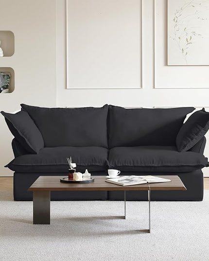 JACH Modern Couch for Living Room, Love Seat Modular Sectional Sofa, Cushion Covers Removable, Comfy Convertible Sectional Couches, Two Corners Sofa for Living Room Bedroom Office Apartment (Black)