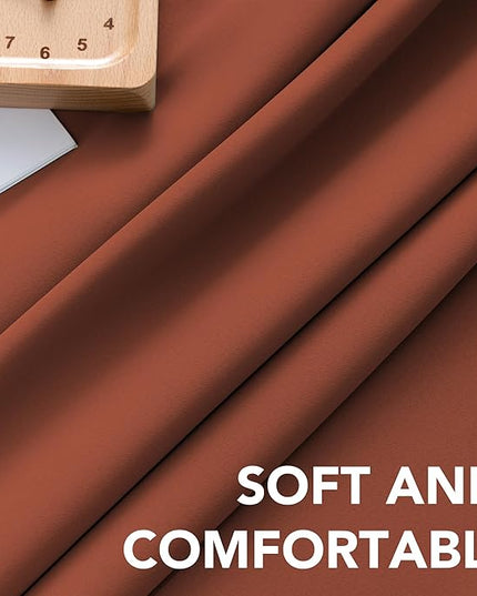H.VERSAILTEX Blackout Curtains Thermal Insulated Window Treatment Panels Room Darkening Blackout Drapes for Living Room Back Tab/Rod Pocket Bedroom Draperies, 52 x 54 Inch, Orange, 2 Panels