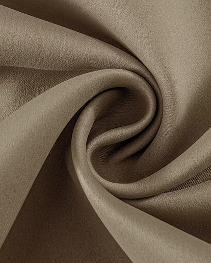 Joydeco Khaki Custom Solid Single Blackout Curtain for Bedroom and Living Room, Grommet Thermal Insulated Room Darkening Curtain 1 Panel (Custom Size,Khaki)