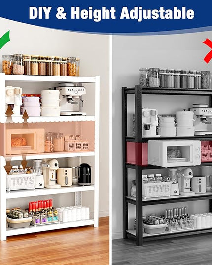 WORKPRO 3000lbs 5-Tier Shelving Unit, 72" H Adjustable Storage Shelves, Boltless Garage Shelving Unit for Garage, Kitchen, Durable Scratch-Resistant Panels, White