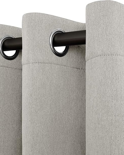 Easy-Going Linen Look Blackout Curtain 42x63 Inch Window Curtain Drapes for Bedroom, Living Room Thermal Insulated Room Darkening (Set of 2 Panels, Natural)