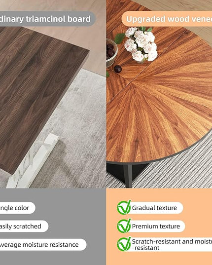 VFK 47.2"-63" Extendable Round Dining Table Set for 4–6, Solid Wood & Metal Table with Wine Rack Storage Shelf, Walnut Kitchen & Dining Room Furniture (1 Storage Table)