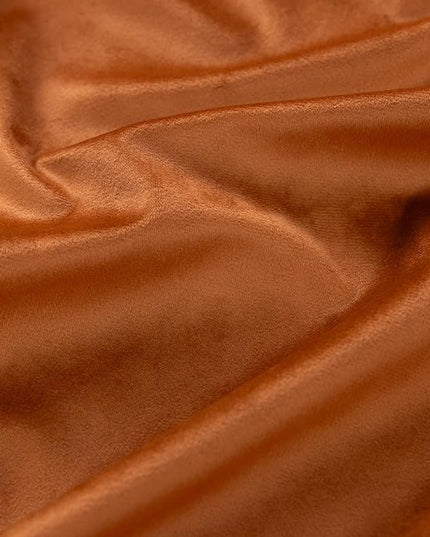 KOUFALL Burnt Orange Velvet Curtains, 2 Panels Luxury Blackout 70s Mid Century Colorful Boho Funky Curtains for Living Room Bedroom, Wide 52 x 90 Inch Long