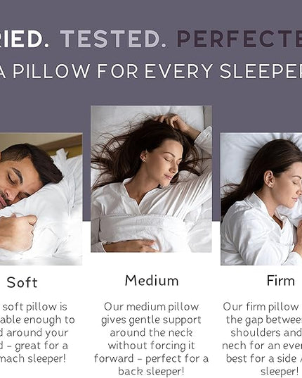Lincove Signature 100% Natural Canadian White Down Pillow - Luxury Sleeping Pillow for Back, Stomach & Side Sleepers - 800 Fill Power Bed Pillow, 500 Thread Count, Made in Canada, King - Firm, 1 Pack