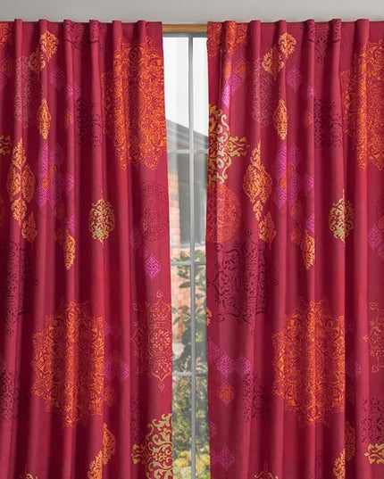 Maison d' Hermine Curtains for Living Room 100% Cotton 108 inch Length Two Panels Light Filtering Curtains for Bedroom Windows with Rod and Loop Pockets Drapes (Versailles, 50" W x 108" L)