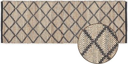 REDEARTH · Jute Cotton Area Rug, Sustainable Handwoven, Non-Shedding, Soft & Durable – Reversible, Neutral Tones for Home Décor in Living Room, Dining, Bedroom (Sierra Loom Black, 2'x6'), Set of 2