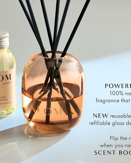 NEOM Real Luxury Reed Diffuser,100ml | Lavender, Jasmine & Sandalwood I 100% Natural Fragrances I Last up to 12 Weeks I Refillable and Reusable
