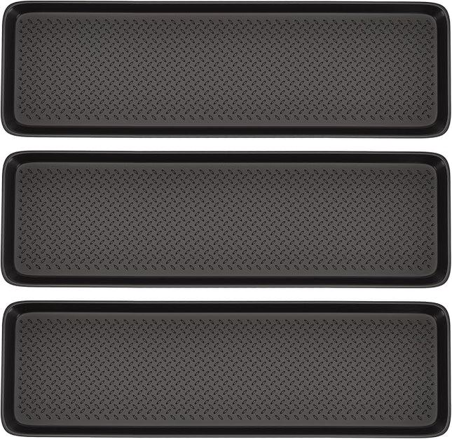 Matace 3 Pack Rubber Extra Large Shoe Tray for Entryway,Long Boot Tray,Slim Boot Mat for Indoor and Outdoor Use,16x55 in, Rectangular (Pack of 3)